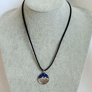 Mens "Shine Like The Stars" charm black suede necklace